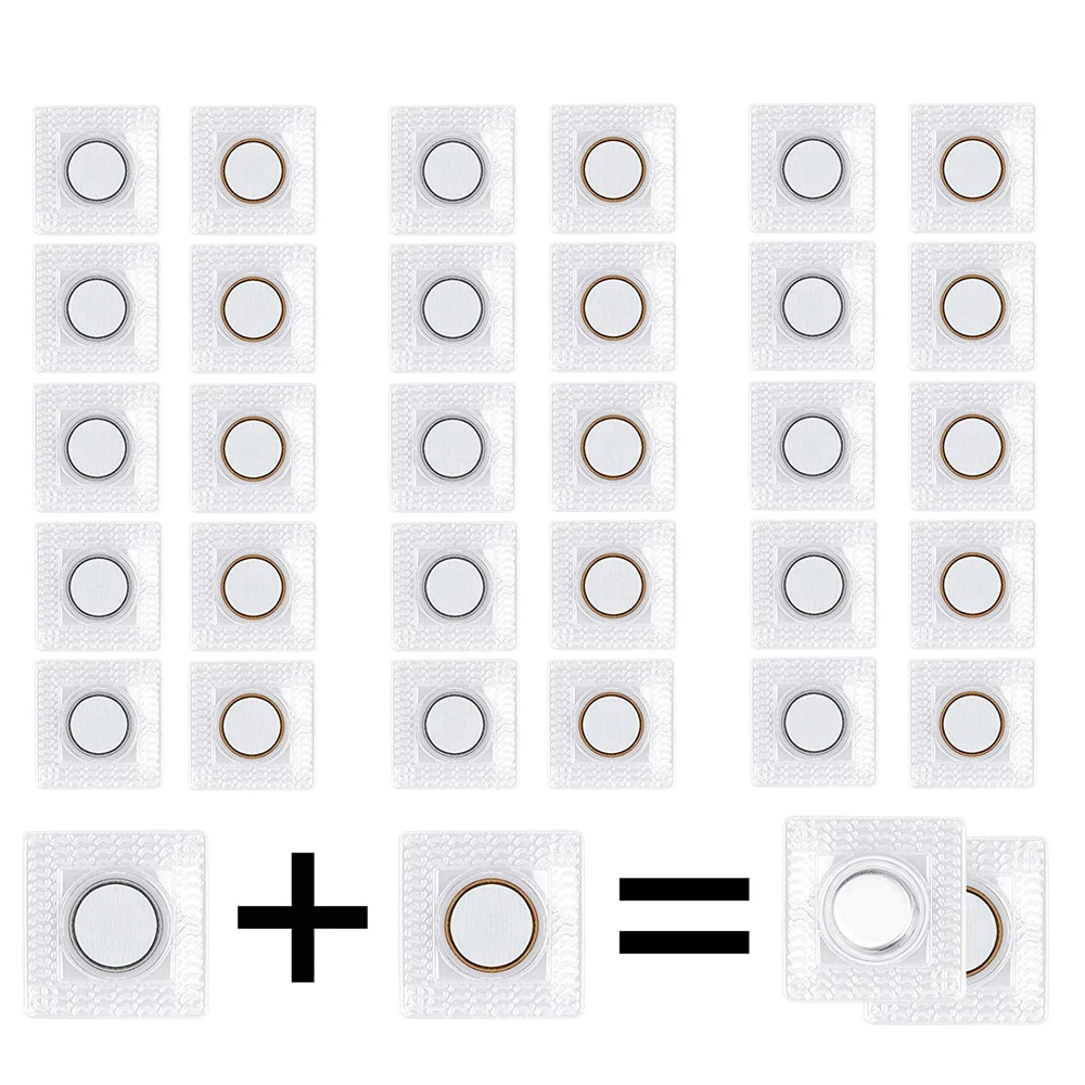 20 Pairs Hiding Sew on Magnetic Snaps for Clothing, PVC Magnetic Closures  for Purses, Curtain Magnets Closures Tool Set, Plastic Magnetic Snaps