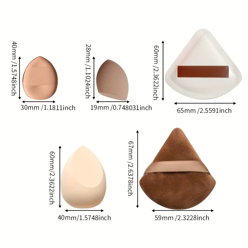 22Pcs Vegan Makeup Sponge Set - 4 Powder Puffs & 6 Mini & 4 XL & 6 Finger Blenders | Latex-Free All Skin Types Pro Travel Kit