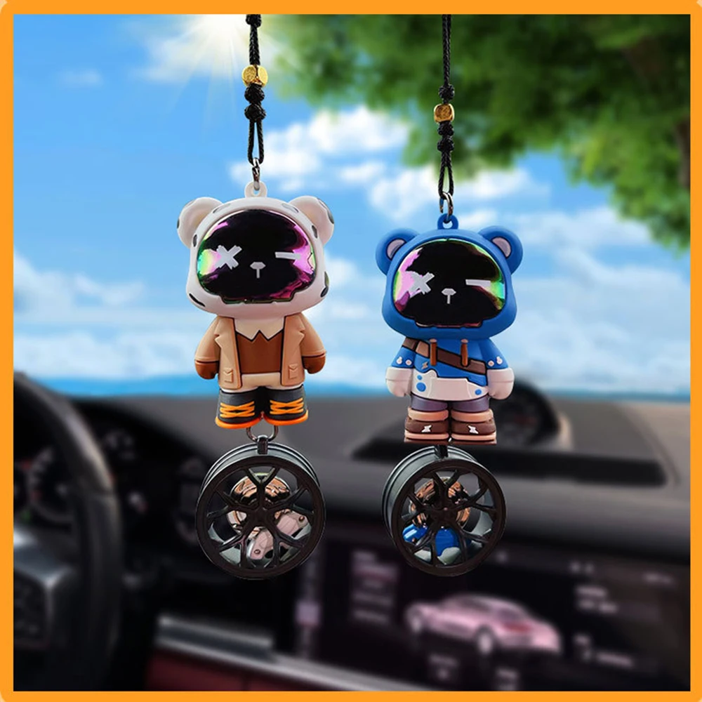 Cartoon Bear Toy Car Decoration High End Tire Wheel Auto Rearview Couple Pocket Gift Accessories S8e83037b260f4e569b25277d7d8ed181b