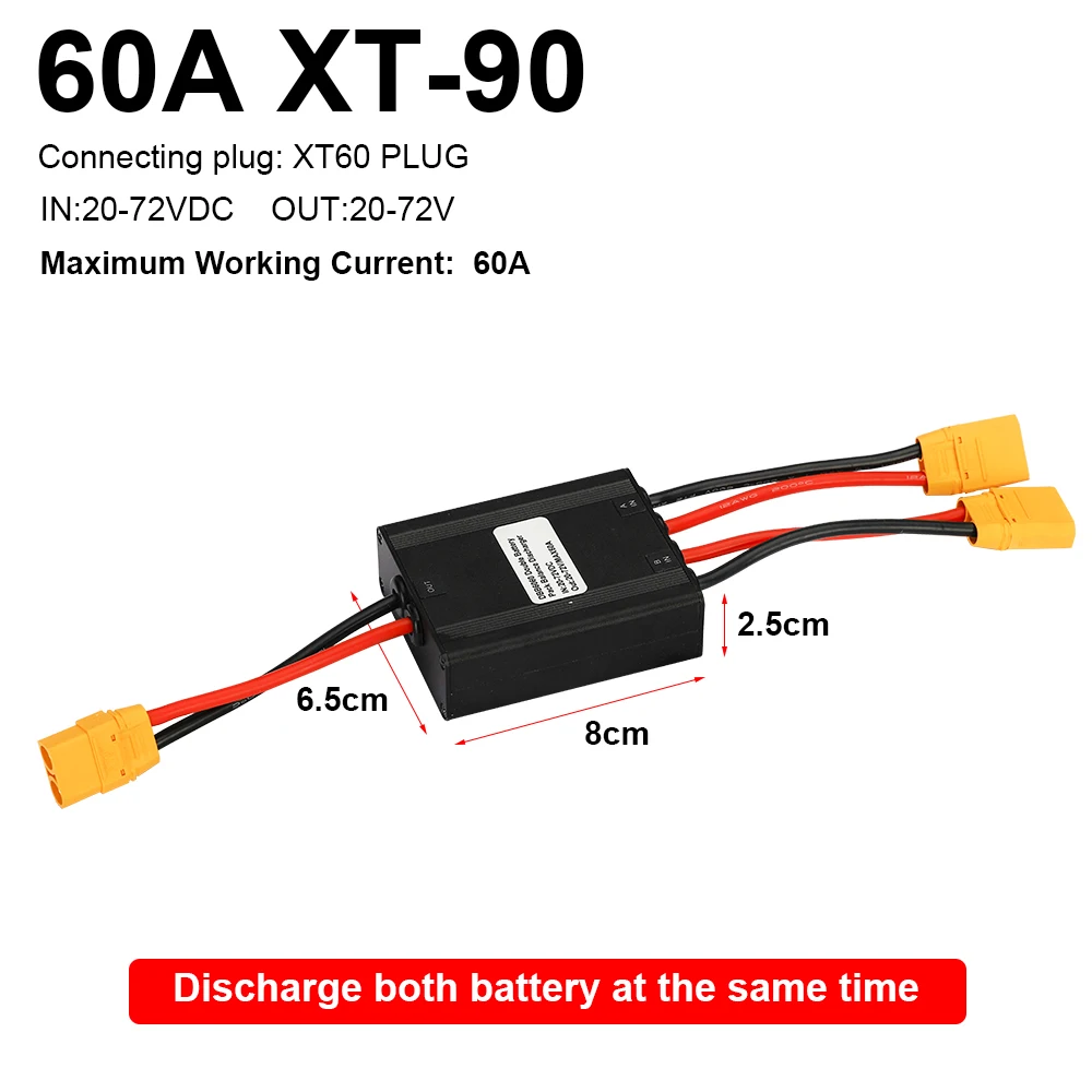 Dual Battery Discharge Converter Simultaneous Connection Adapter Balanced Discharge Module Ebike Parts 20V-72V 20A-100A