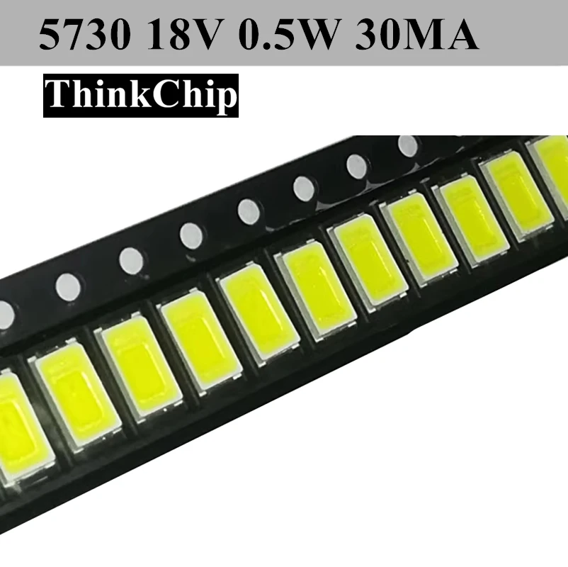 

(100pcs) LED 5730 18V 0.5W 30MA Super Bright Patch Lamp Bead SMD Red yellow blue green pink purple