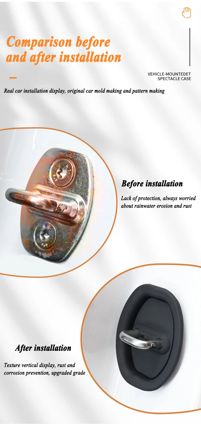 Für Sport 4 stücke Silikon Auto Türschloss Schnalle Schutz Abdeckung Elastische Anti-Kollision Schock Absorbieren Pad Stumm Pufferung kissen – Detail 2