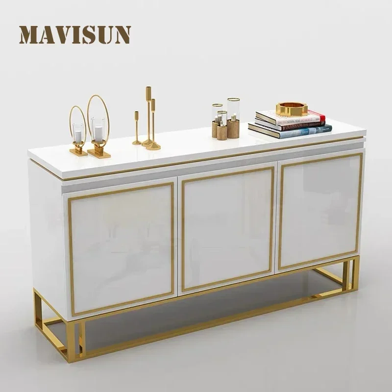 Light Luxury Piano Paint Black Storage Cabinet For Restaurant Postmodern Hallway Furniture High-end Wooden Sideboard