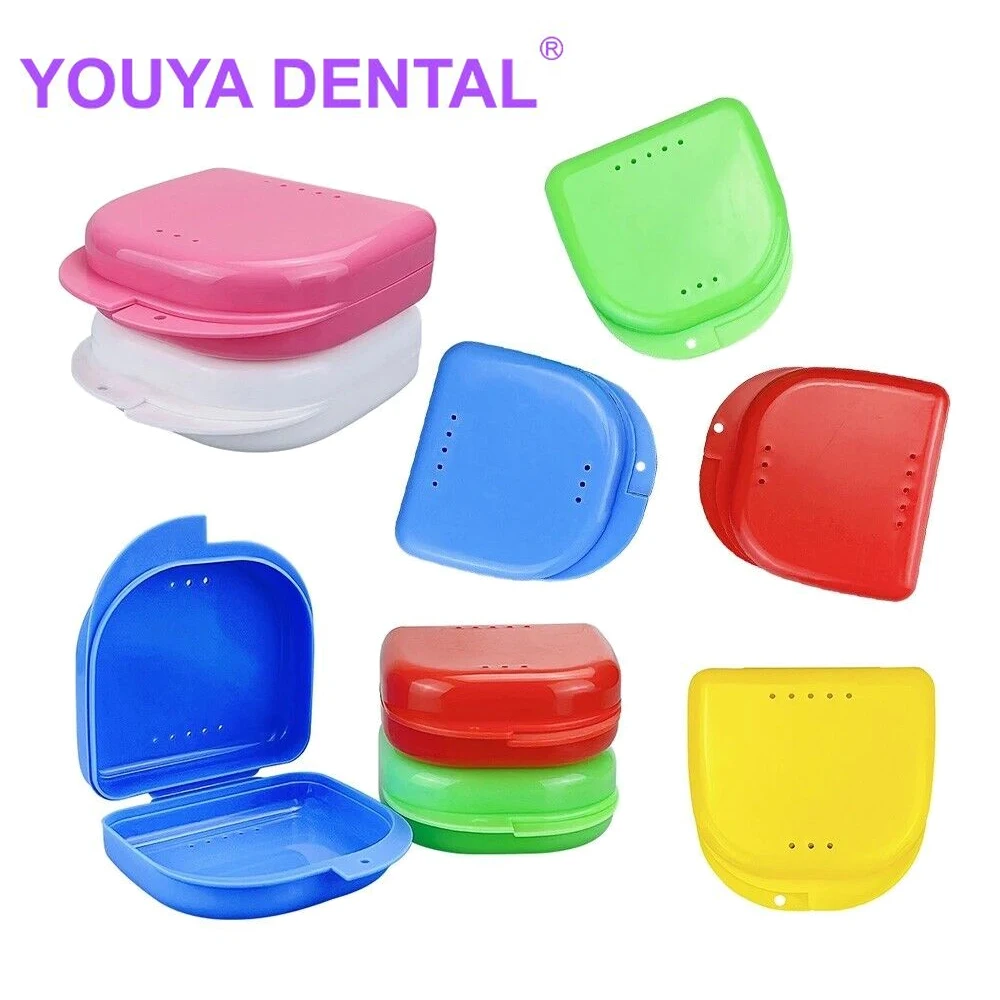 

Dental Denture Bath Storage Box False Teeth Orthodontic Retainer Case Mouth Guard Container Oral Hygiene Plastic Organizer