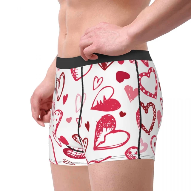 Mens Boxer Sexy Underwear Love Hearts Pattern Underpants Male Panties Pouch  Short Pants - Boxers - AliExpress
