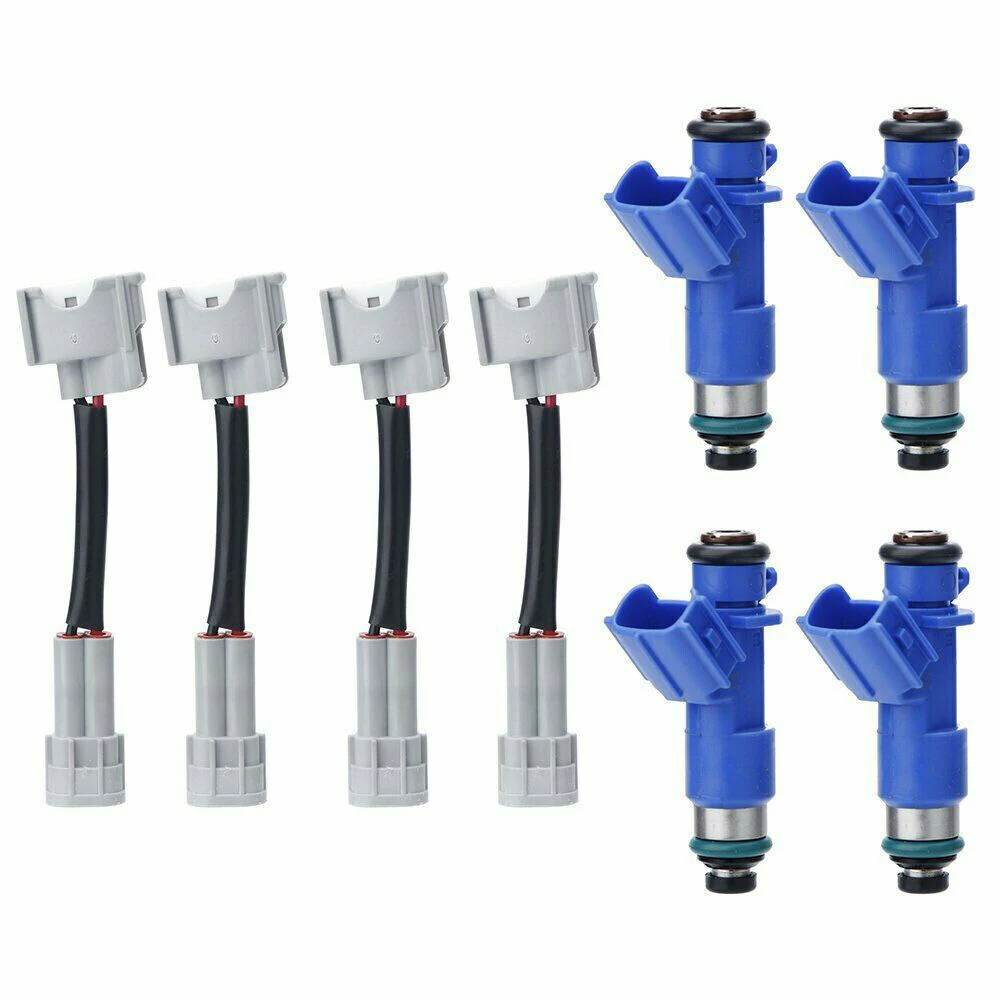 4pcs 16450 RWC A01 410CC RDX Fuel Injector with Plugs for Honda Acura