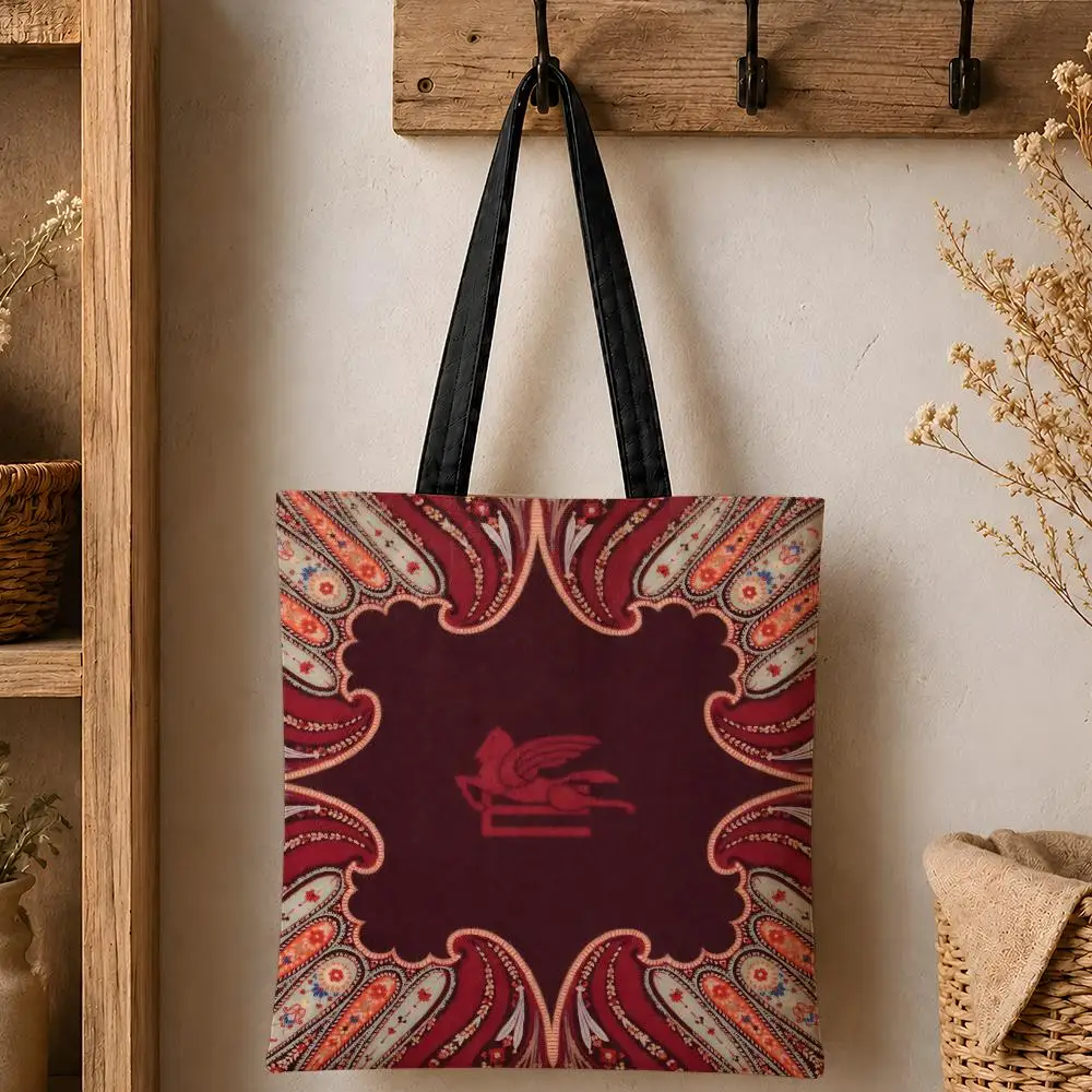 Eco-Friendly Cotton Canvas Tote Bag - Reusable Large Capacity Fashion Storage Bag