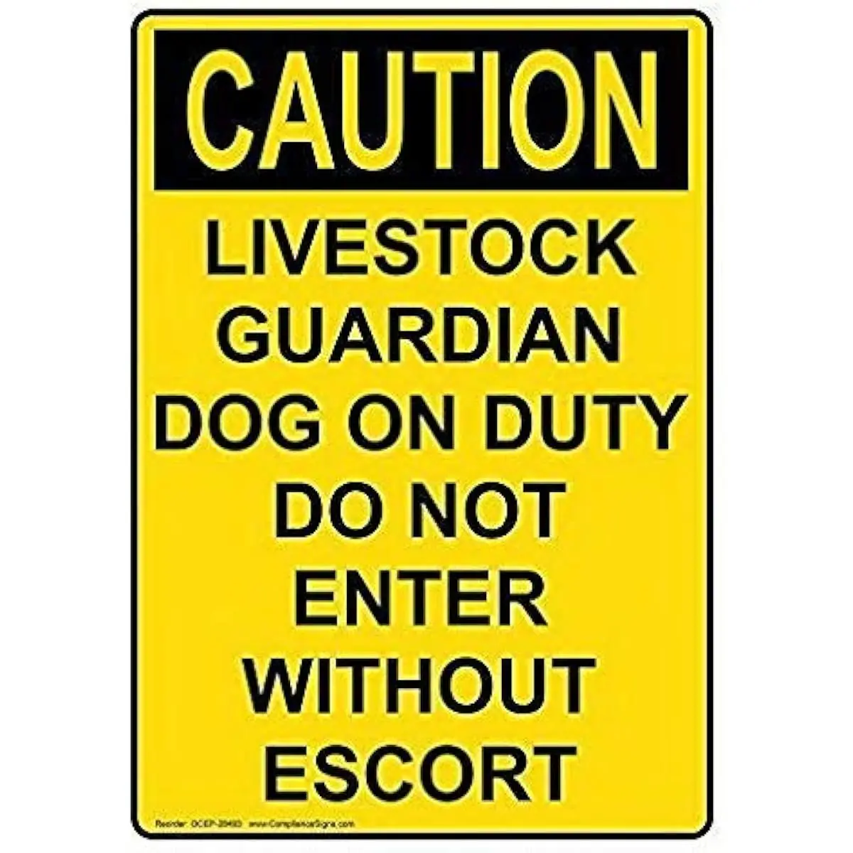 

Metal Sign Caution Livestock Guardian Dog On Duty Sign Funny Yard Sign Outdoors Warning Signs Tin Plate Poster 8"x12" Wa