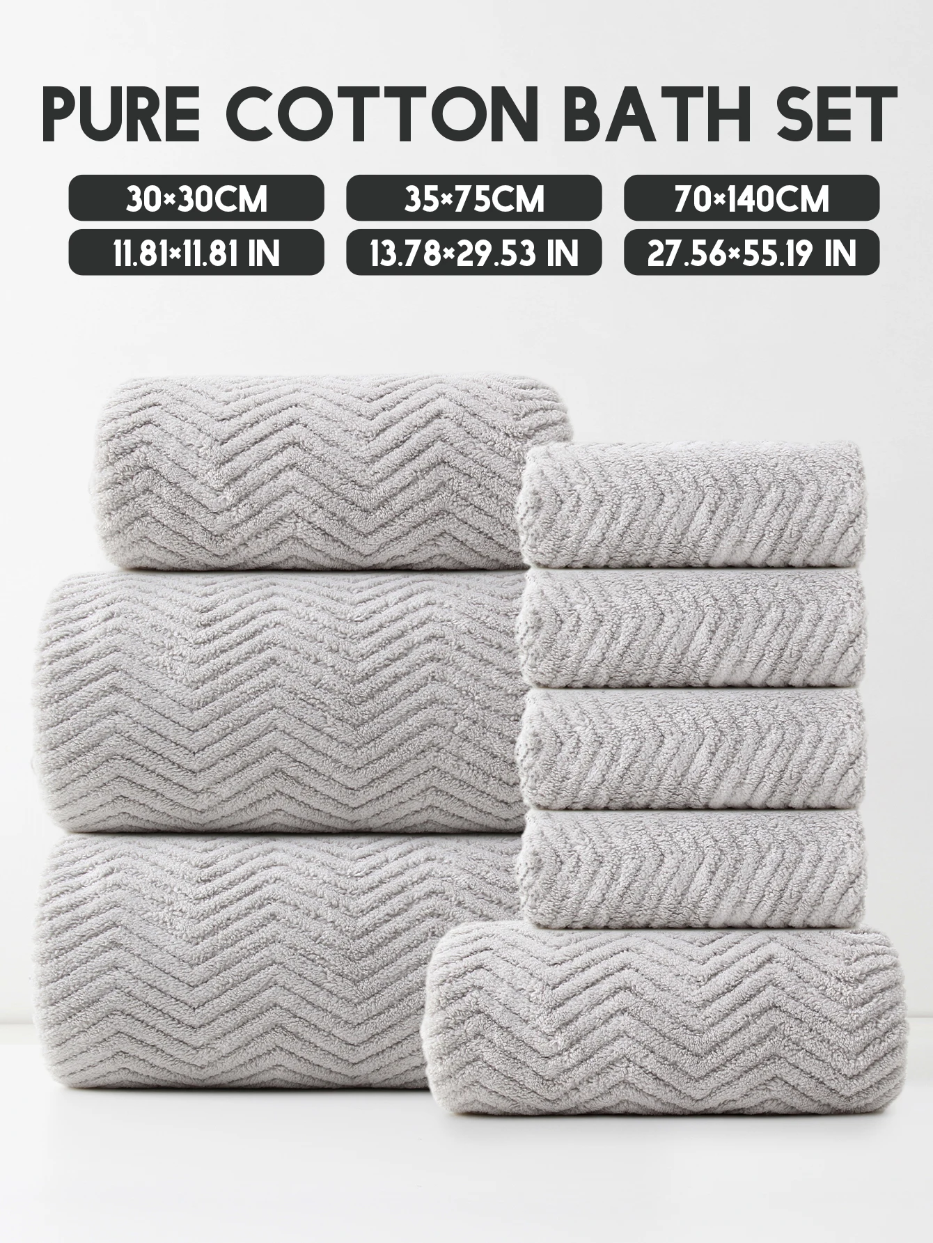 8-Piece Set [4 Square Towels + 2 Towels + 2 Bath Towels] Coral Velvet Foldable Combination Set, Can Be Used for Bathroom, Bedroom, Hotel, Outing and Other Places 2