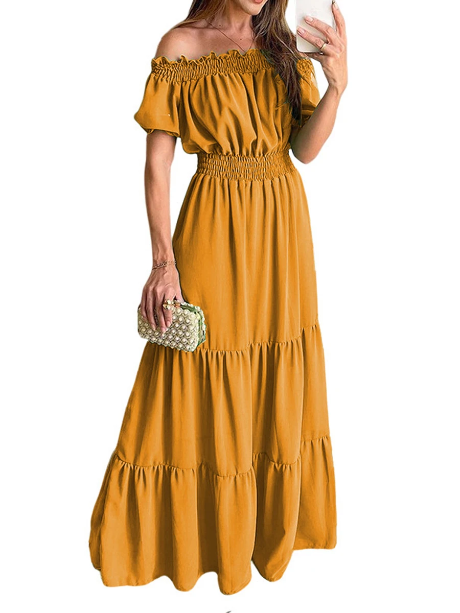 

Women Sexy Tube Tops Dress Off Shoulder Sleeveless Cutout Long Dress y2k Slim Party Club Dress for Vacation Wedding