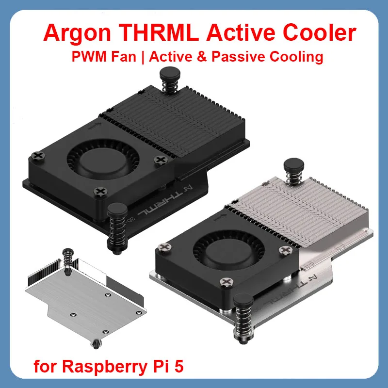 Raspberry Pi 5 Argon Thrml 30Mm Raffreddamento Attivo Raffreddamento Passivo Aluninum Alpins Radiatore Raffreddamento Attivo Ventola Pwm Per Raspberry