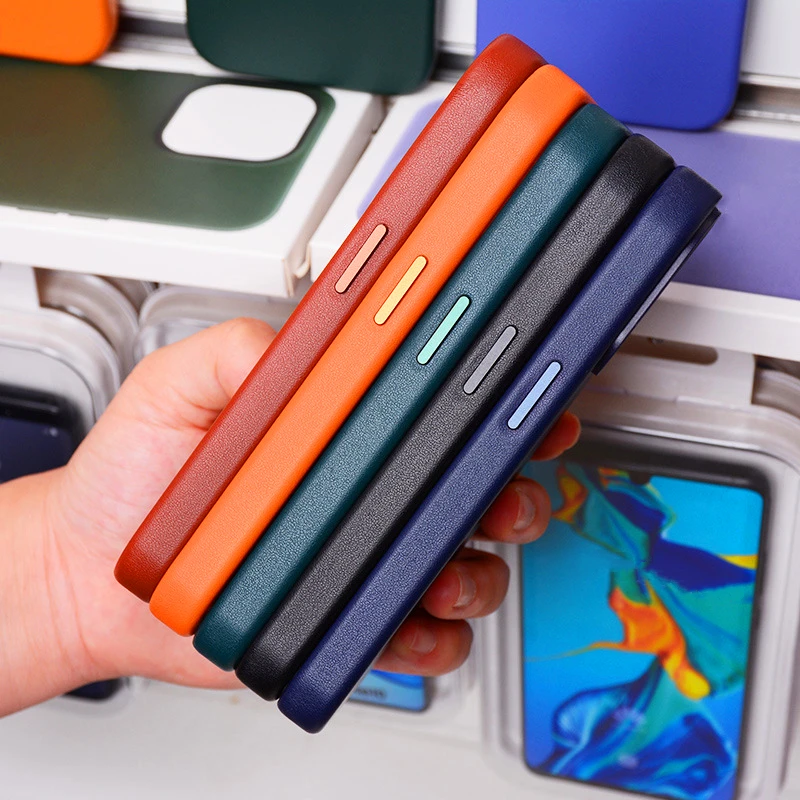 New Luxury New Leather For iPhone 14 Pro Max Plus Magnet Case For Magsaf* Cover Wireless Charging Drop Protect Covers