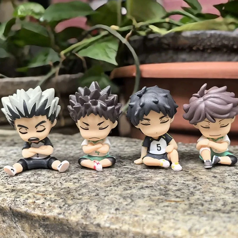 

6 см Haikyuu! Фигурки Akaashi Keiji Oikawa Tooru Iwaizumi Hajime, экшн-фигурки из ПВХ, 4 шт., Коллекционная модель Q, версия игрушка с орнаментом