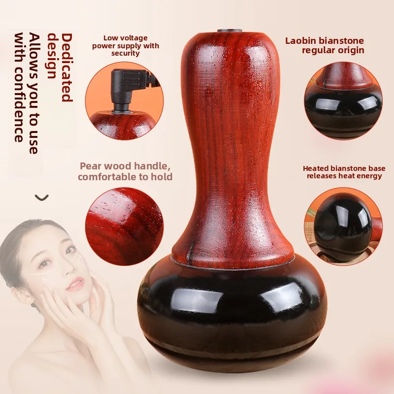 Hot Stones for Massage with Warmer Bianstone Tai Chi Ball Gua Sha Scraping Massager for Facial Eyes Abdomen Back Home SPA Relax