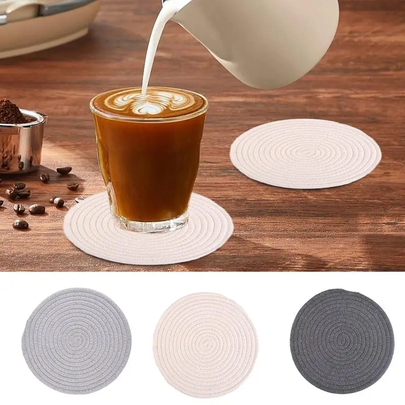 

Woven Table Mats Table Mats Dinner Plate Mat Boho Placemat Farmhouse Decor Cotton Woven Pot Holder Hot Pads Table Placemats