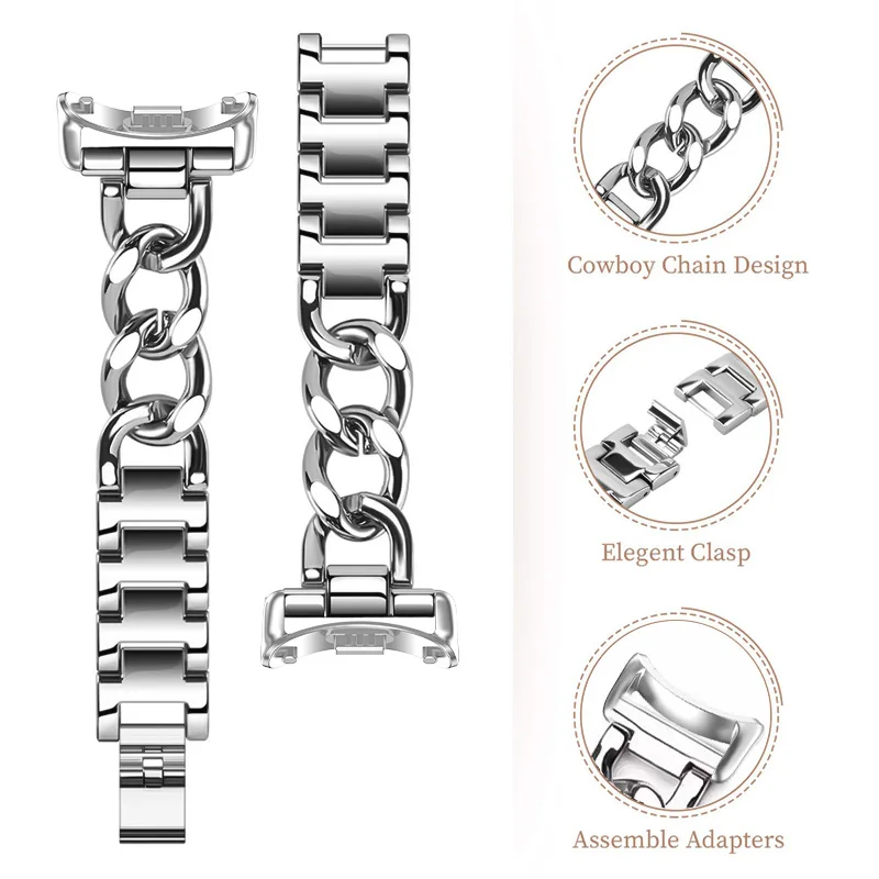 سوار من الفولاذ المقاوم للصدأ لـ Xiaomi mi band 9/...