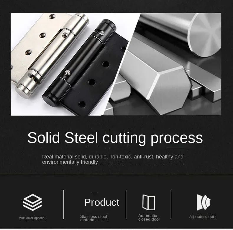 Description Picture 3 of itemLnvisible Door Hinge with Door Closer Automatic Door Closing Self-Rebound Hydraulic Spring Buffer Positioning Self-Closing Woode