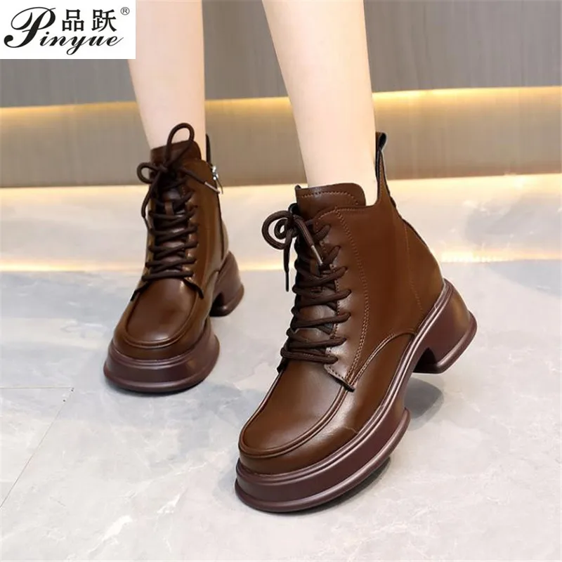 

New Women Mid Calf Boots Winter No-slip Short Boots Woman Fashion Shoes Ladies Zipper Platform Casual Boots Female Booties