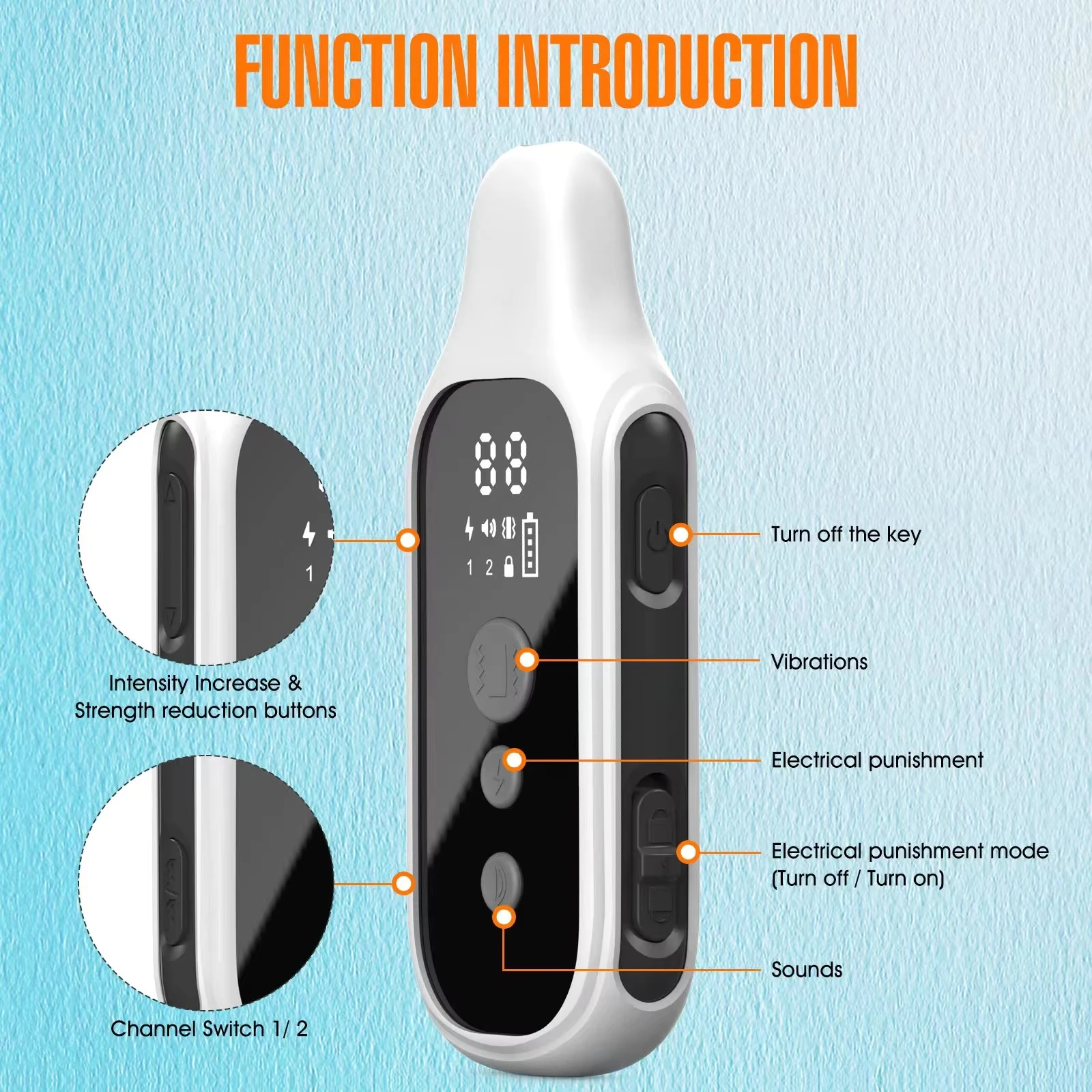 Rechargeable Waterproof Remote Control Pet Collar 3