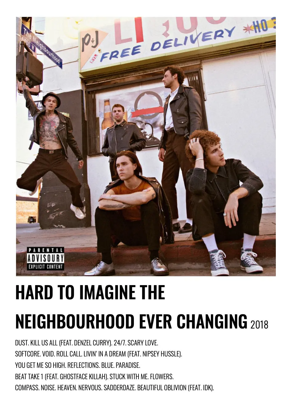 Vintage The Neighbourhood Album Art Poster - Minimalist Canvas Painting