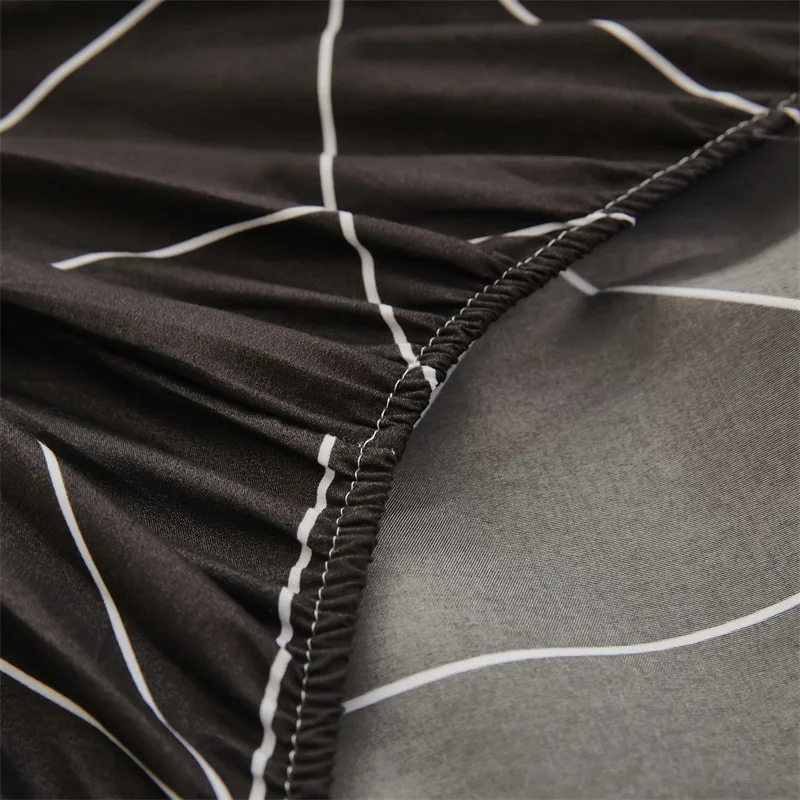 Solstice Bedding Black Diamond Plaid Mattress Cover Protector Kid Child Teen Aldult Bed Linen Fitted Bed Sheets Sets Double Bed 4