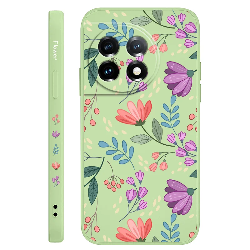 Floral Dance Liquid Silicone Phone Case - Elegant & Durable Cover