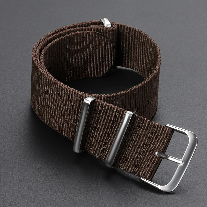 Universal Nylon Canvas Braided Watch Strap - One Piece Loop Bracelet