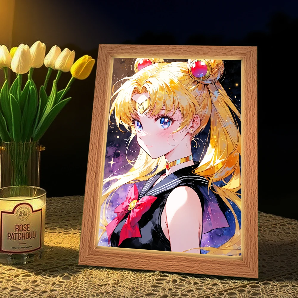 Sailor Moon LED Character Lights - Jupiter, Venus, and Usagi Bedroom & Study Decor Collection