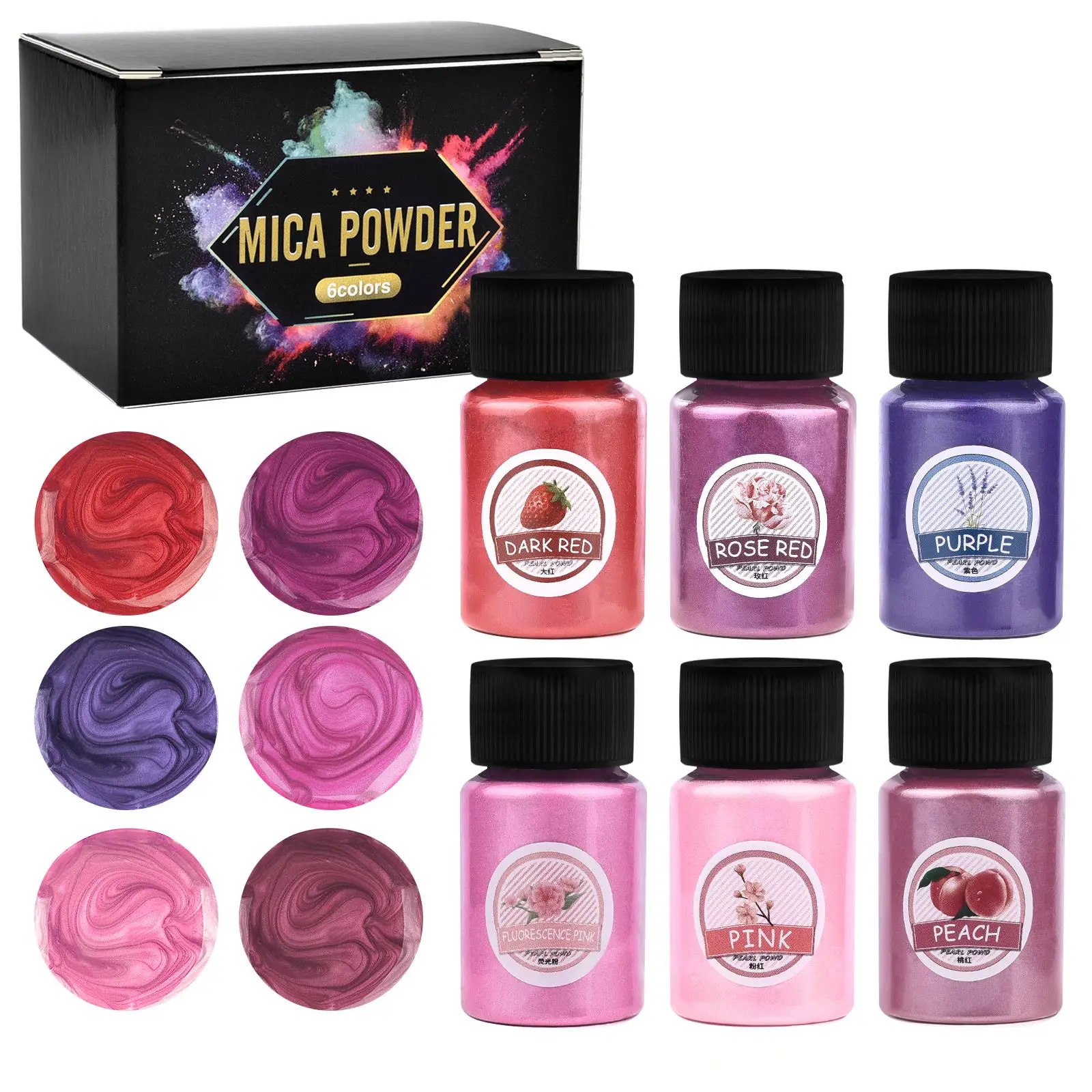 

6Colors/Sets Pearl Powder Pigment DIY Epoxy Resin Mold Colorant Dye Pearlescent Epoxy Resin Pigment Jewelry Making Accessories
