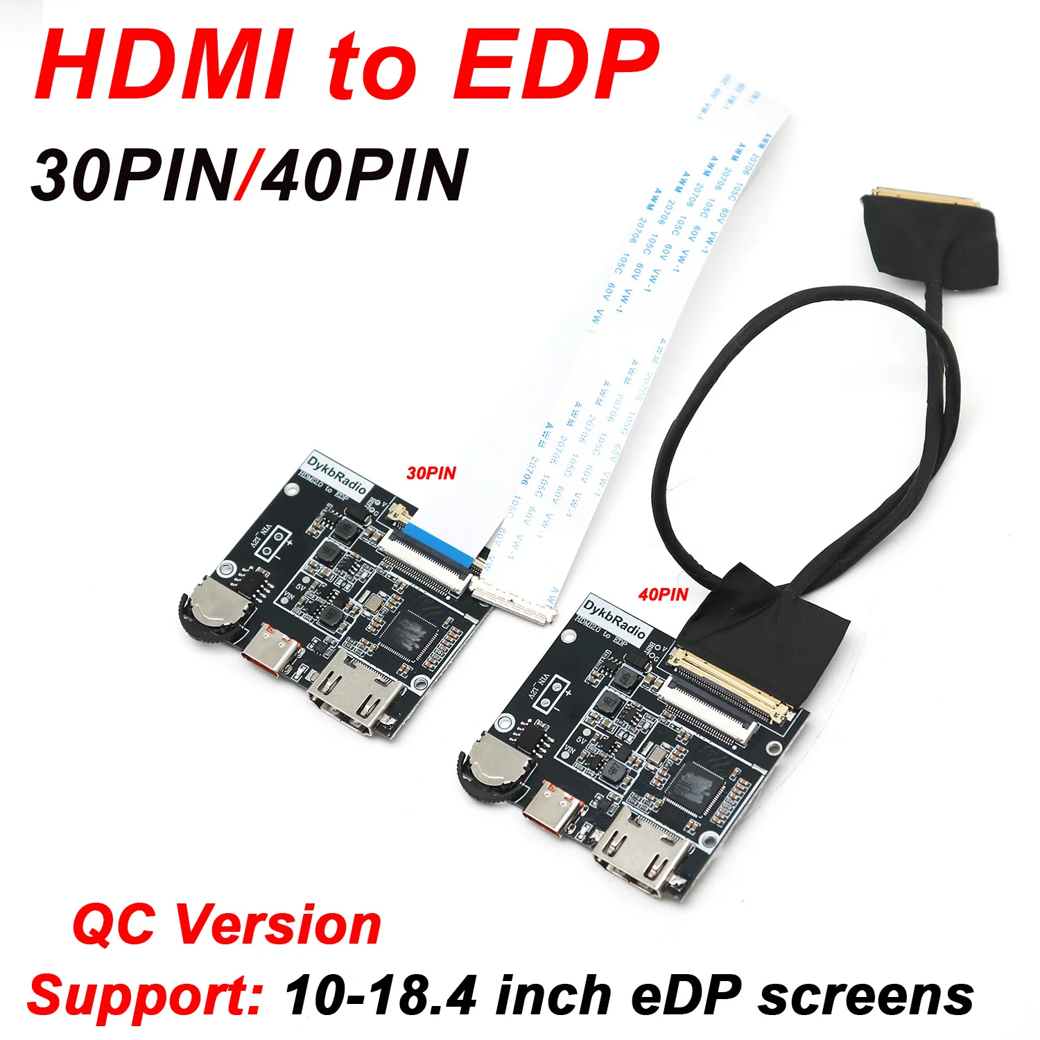Placa Controladora LCD HDMI 2K/4K para EDP 30PIN/40PIN para Projeção de Tela Portátil de 10-18.4 Polegadas para Painéis de Laptop/Monitor
