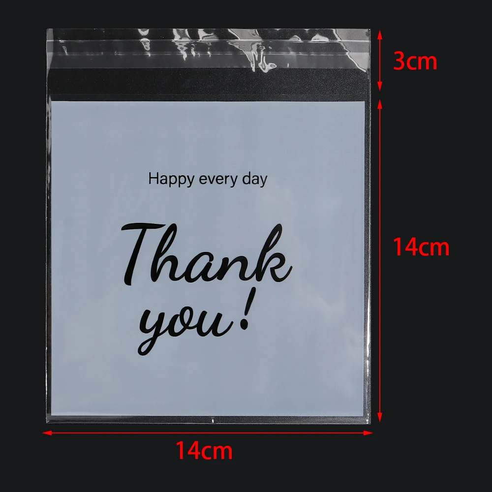 100 teile/los DANKE Selbstklebende OPP Taschen Transparente Kunststoff Verpackung Tasche Für Geschenk Süßigkeiten Keks Schmuck Lagerung Taschen – Detail 9