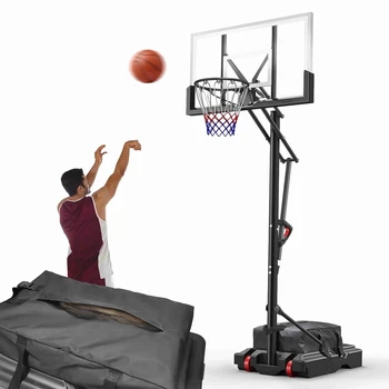 44 in. Portable Basketball Hoop & Goal with Quickly Height Adjusted 7.6 - 10 ft. for Outdoor Indoor Court 2