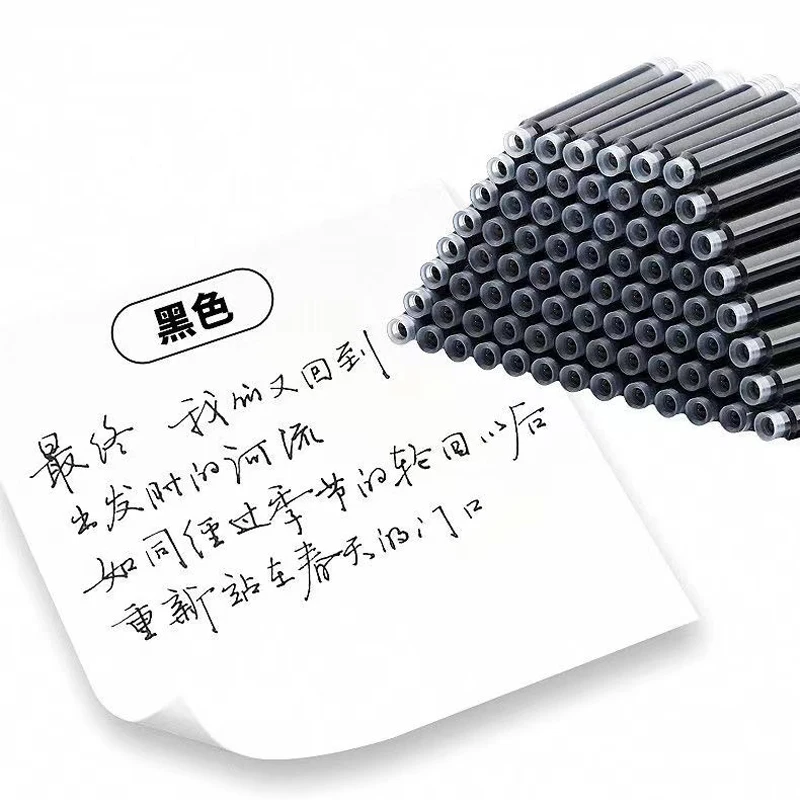 10/20/40 Pieces, 2.6mm Black Ink Cartridges, Suitable for Pens, Writing, Drawing and Office Supplies - 4