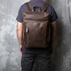 Retro Crazy Horse Leather Vertical Style Backpack Men's Head Layer Cowhide Large Capacity Business Travel Computer Bag 3
