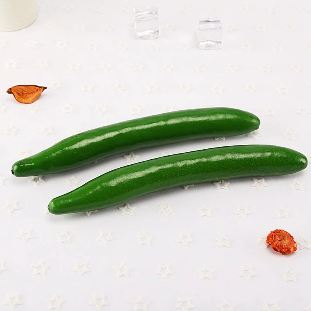 3pcs 24cm Artificial Simulation Cucumber Foam Lifelike Simulation Cucumber Fake Vegetable Props Home Kitchen Decoration Toy food model food photography props vegetable ornaments