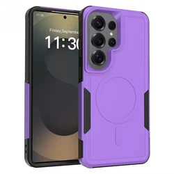 Enhanced Black Shockproof Armor Case with Magnetic Hybrid Design - Galaxy S26+ (PURPLE)