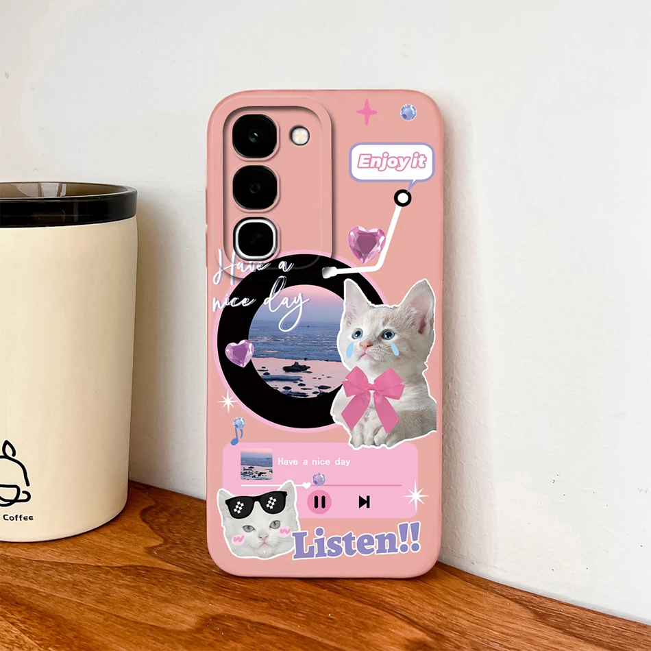 Sweet Flower Bunny Soft Liquid Silicone Lens Protection Phone Cover