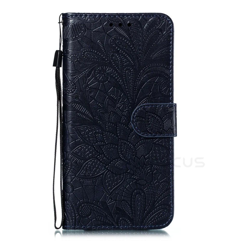 Lace Flower Flip Wallet Leather Phone Case Cover