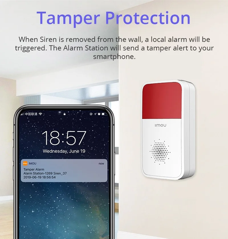 IMOU Smart Wireless Strobe Siren and Light Security Alarm System Home Sound Flash Light Alarm Indoor (no Battery )