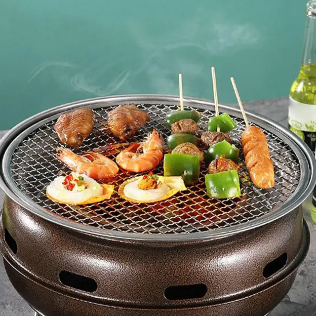 Caldron-Parrilla de sobremesa de hierro fundido, parrilla de carbón,  parrilla japonesa Hibachi, estufa de barbacoa portátil, estufa de té de  Picnic - AliExpress