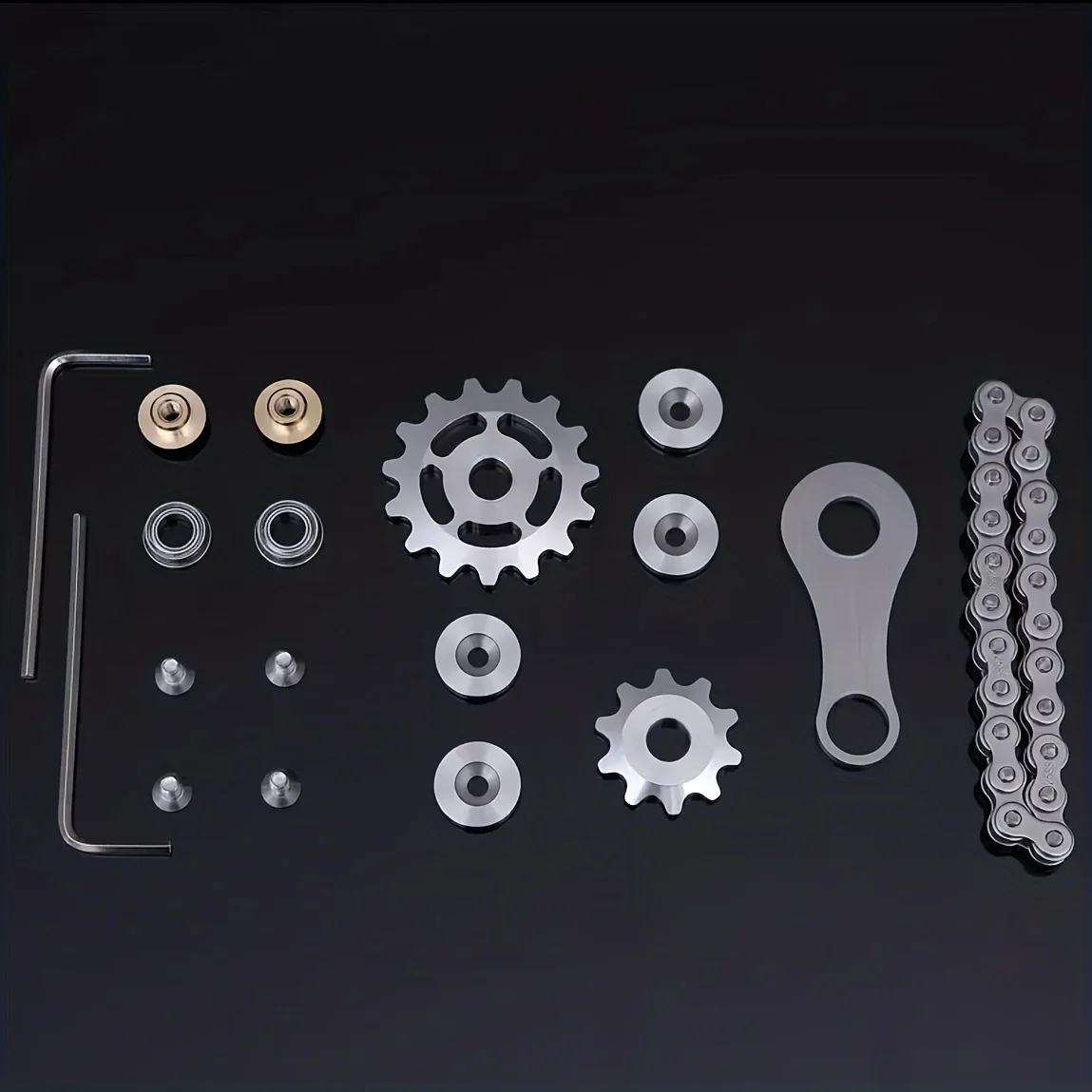 Relieve pressure on chain fidget spinner metal toys with gear chain teeth flywheel and sprocket chain wobble 6