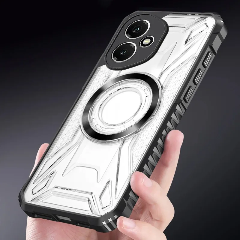 Battle Shadow Anti-Slip Transparent Phone Case - Durable Hard PC + TPU Cover