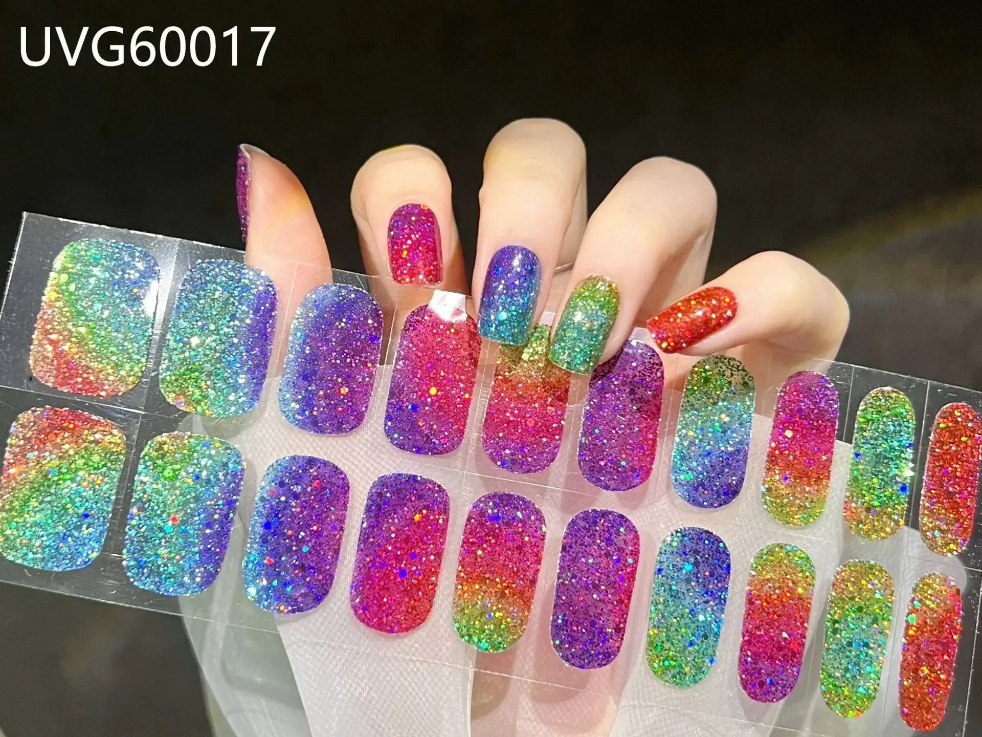Premium Semi-Cured Nail Wraps Set - Waterproof, Long-Lasting Gel Nail Stickers