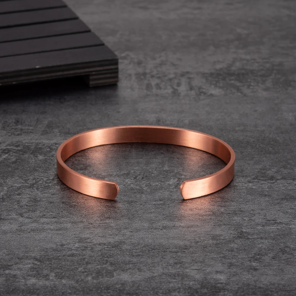 Braccialetti magnetici opachi Meathly per donne e uomini in puro rame, grandi dimensioni, polsini aperti, regolabili, energia per la salute, magneti, braccialetti, gioielli_voghion.com