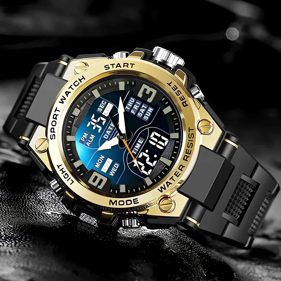 JOATVEE Orologi da uomo Calendario Orologio da polso al quarzo analogico da uomo con lancette luminose Orologi da polso multi quadrante tridimensionale Regali per uomini Eleganti