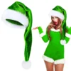Long Christmas Plush Hat Black Red Santa Claus Unisex Hat Adult Xmas Decoration New Year Home Kids Gift Navidad Party Supplies 4