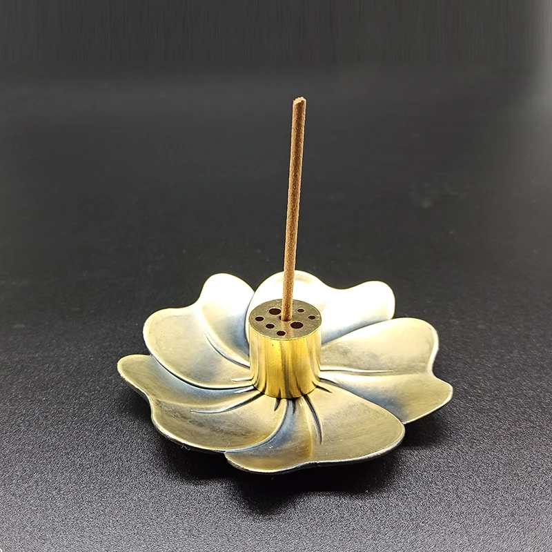 Porta Incenso 3-in-1 In Ottone Con Supporto A 9 Fori | Per Bastoncini, Coni E Spirali, Ideale Per Meditazione, Yoga, Casa, Ufficio