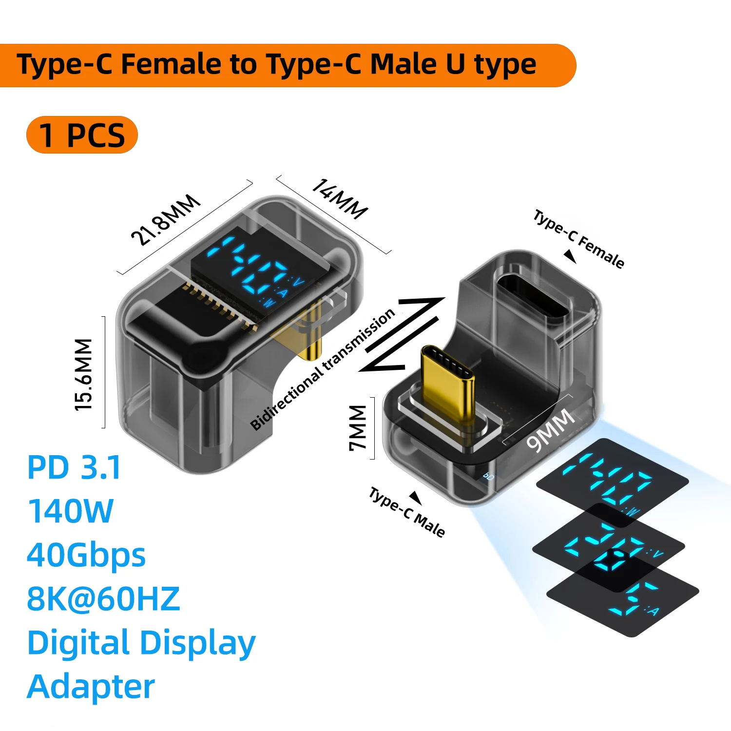 Enhanced 90 Degree USB-C Adapter with High-Speed Data Transfer and 8K Video Support
