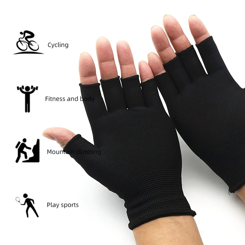1 Pair Men' and Women' Multifunctional Half Finger Gloves