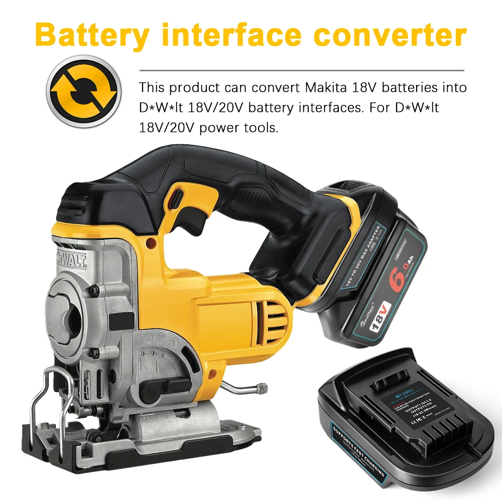 Dewalt 18V / 20V 전동 공구 배터리 액세서리 DCB200과 호환되는 Makita 18V 변환용 Waitley 배터리 어댑터